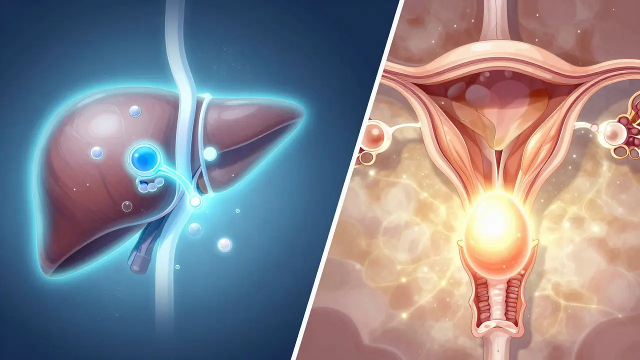 Manhua concept art showing metformin improving insulin sensitivity and triggering ovulation.