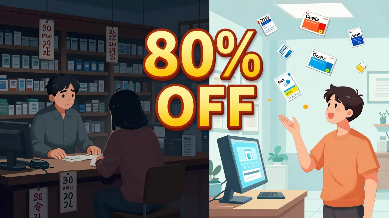 Comparison of expensive local pharmacy vs cheap online generics