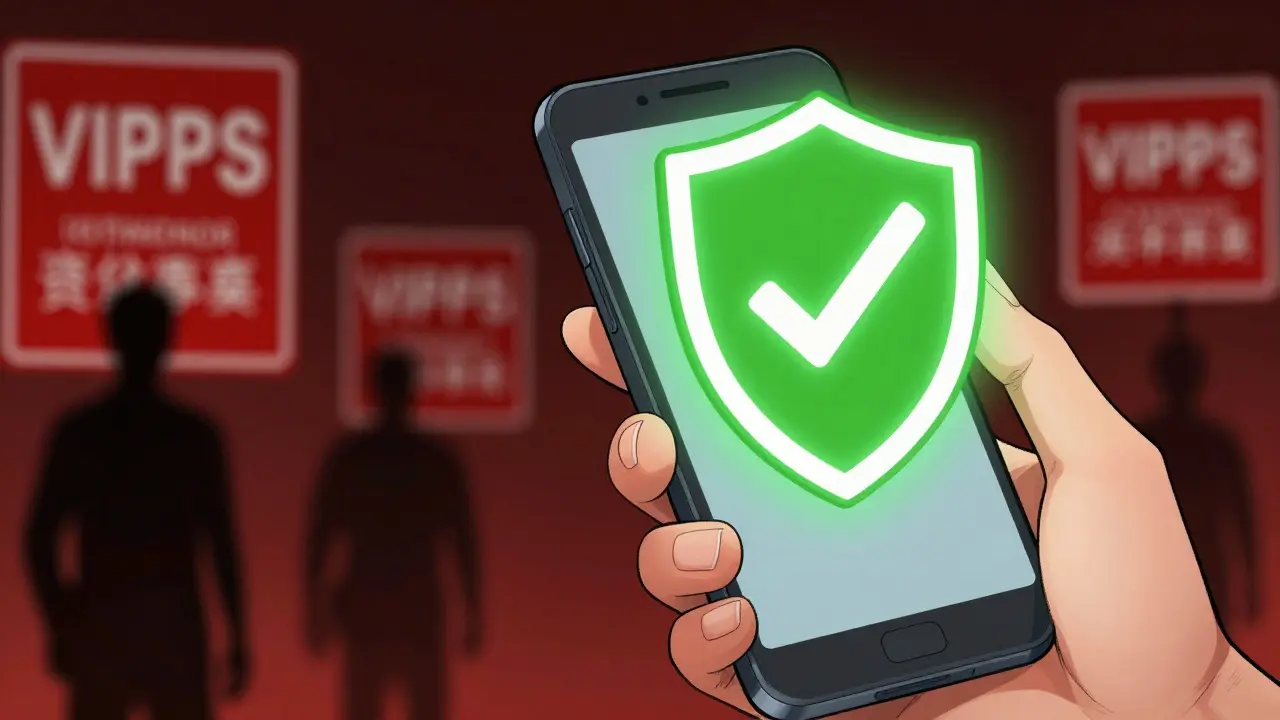 Verifying safe online pharmacy with shield icon