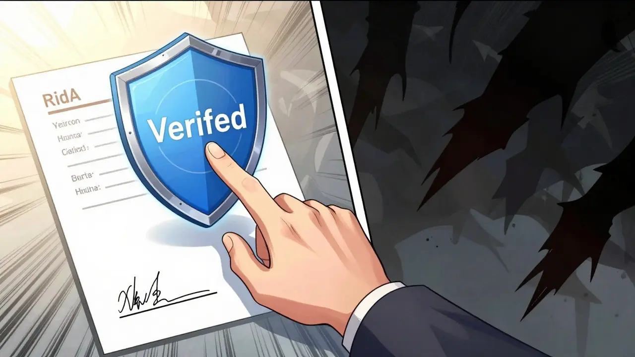 Manhua art showing verified prescription vs counterfeit risk
